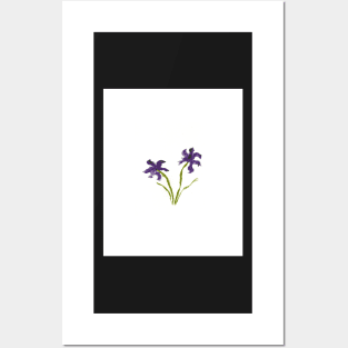 Purple Flowers on White Posters and Art